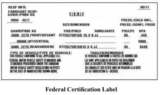 Federal Certification Label 