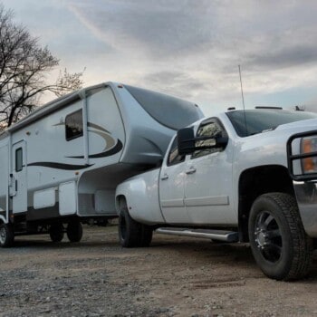 truck towing fifth wheel