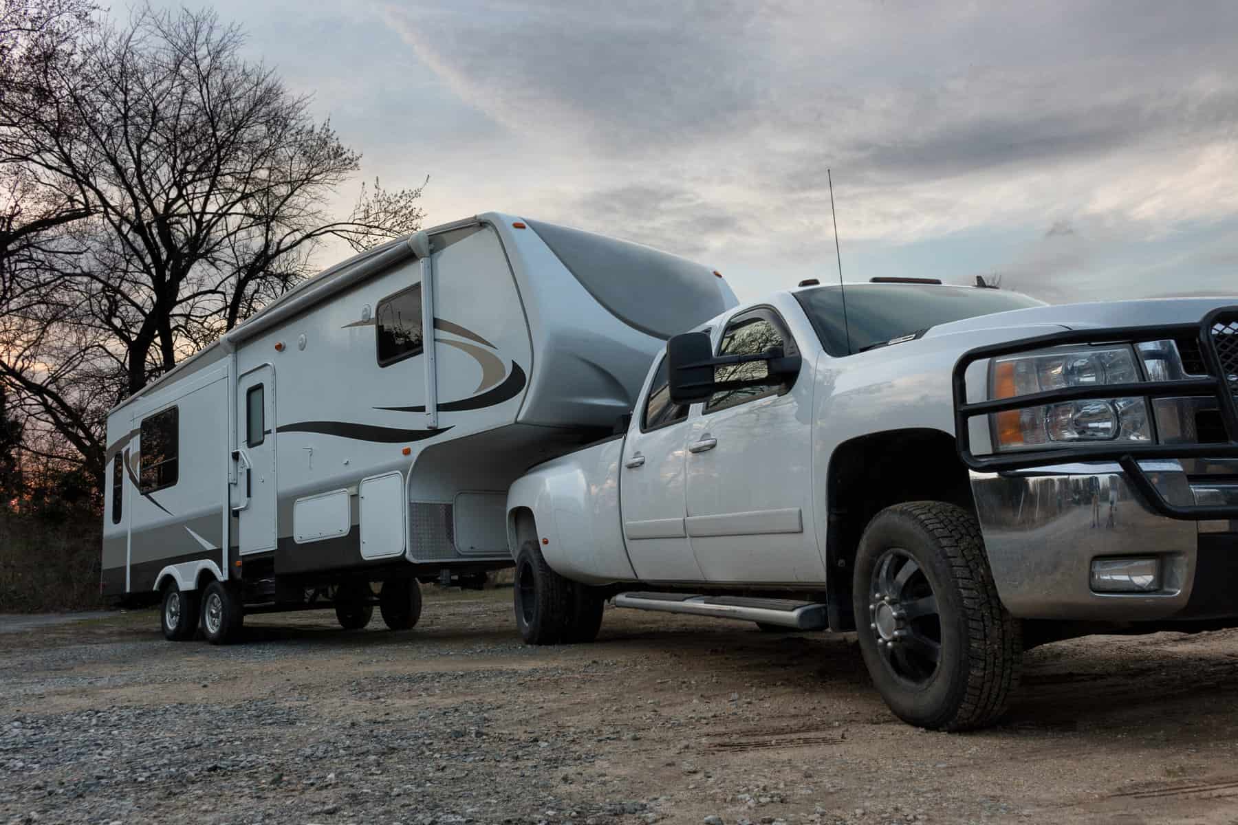 truck towing fifth wheel