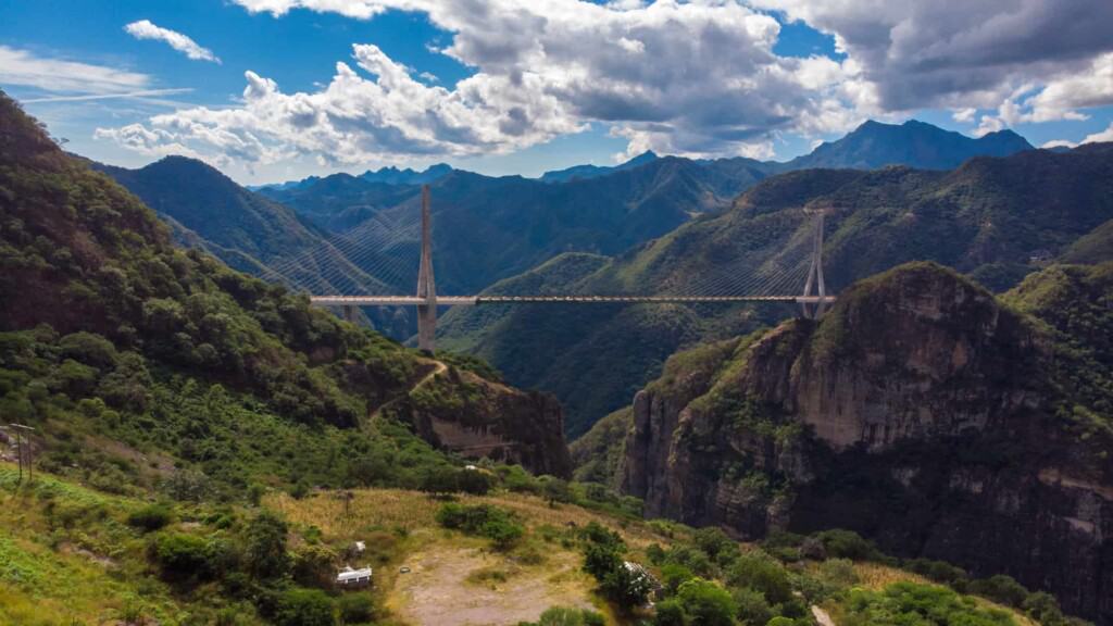Baluarte Bridge road to eclipse RVing in Mexico