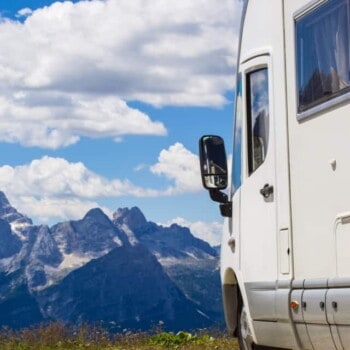 motorhome in mountains