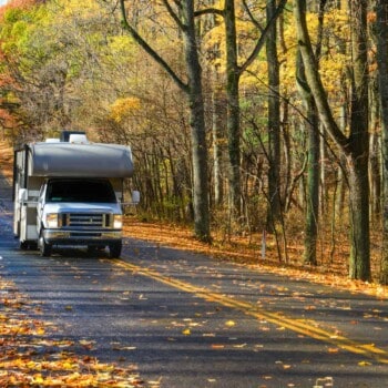 fall RV camping road trip