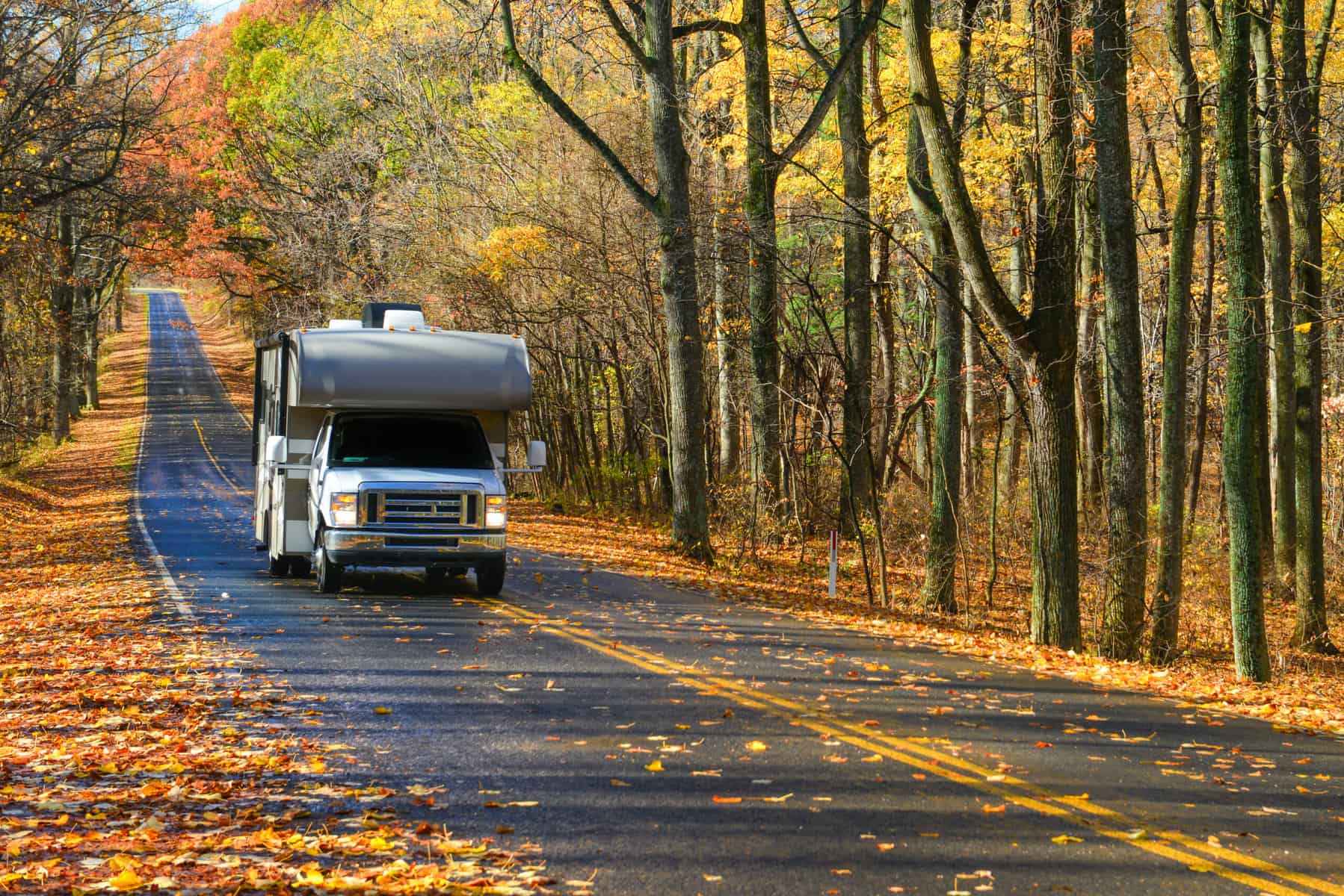 fall RV camping road trip